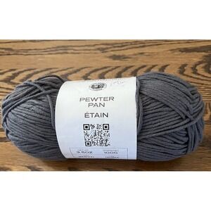 1 Lions Brand Yarns Made With Love The Cottony One Yarn Pewter Pan Gray Med 4